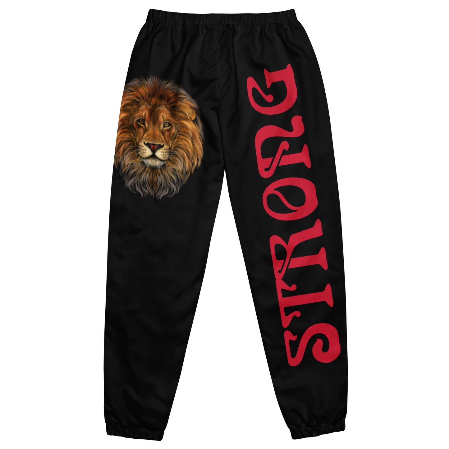 “STRONG”Black Unisex Track Pants W/Red Font