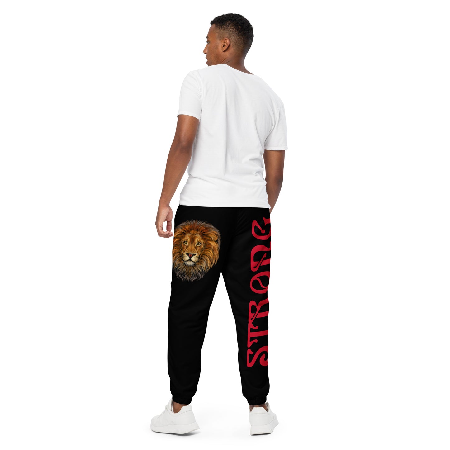 “STRONG”Black Unisex Track Pants W/Red Font