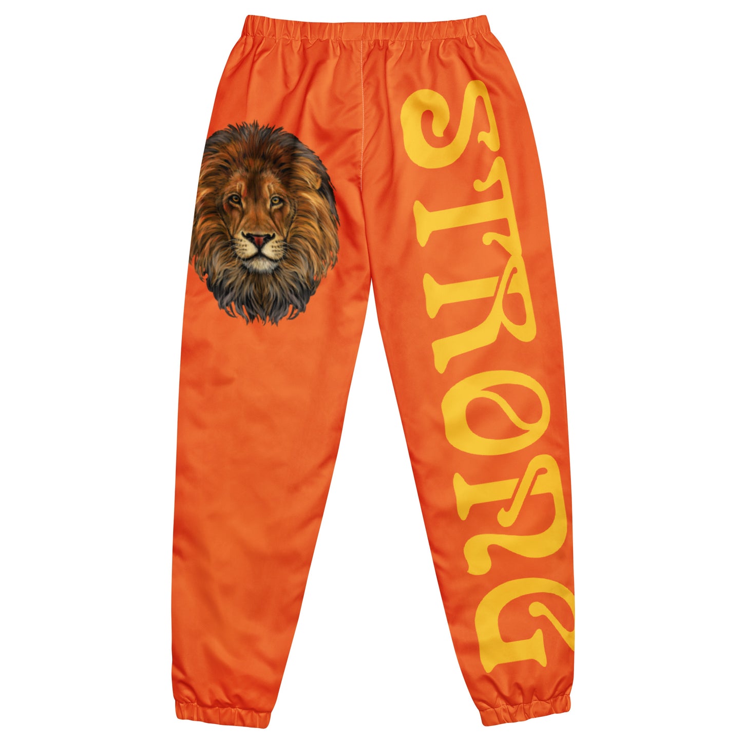 “STRONG”Orange Unisex Track Pants W/Yellow Font