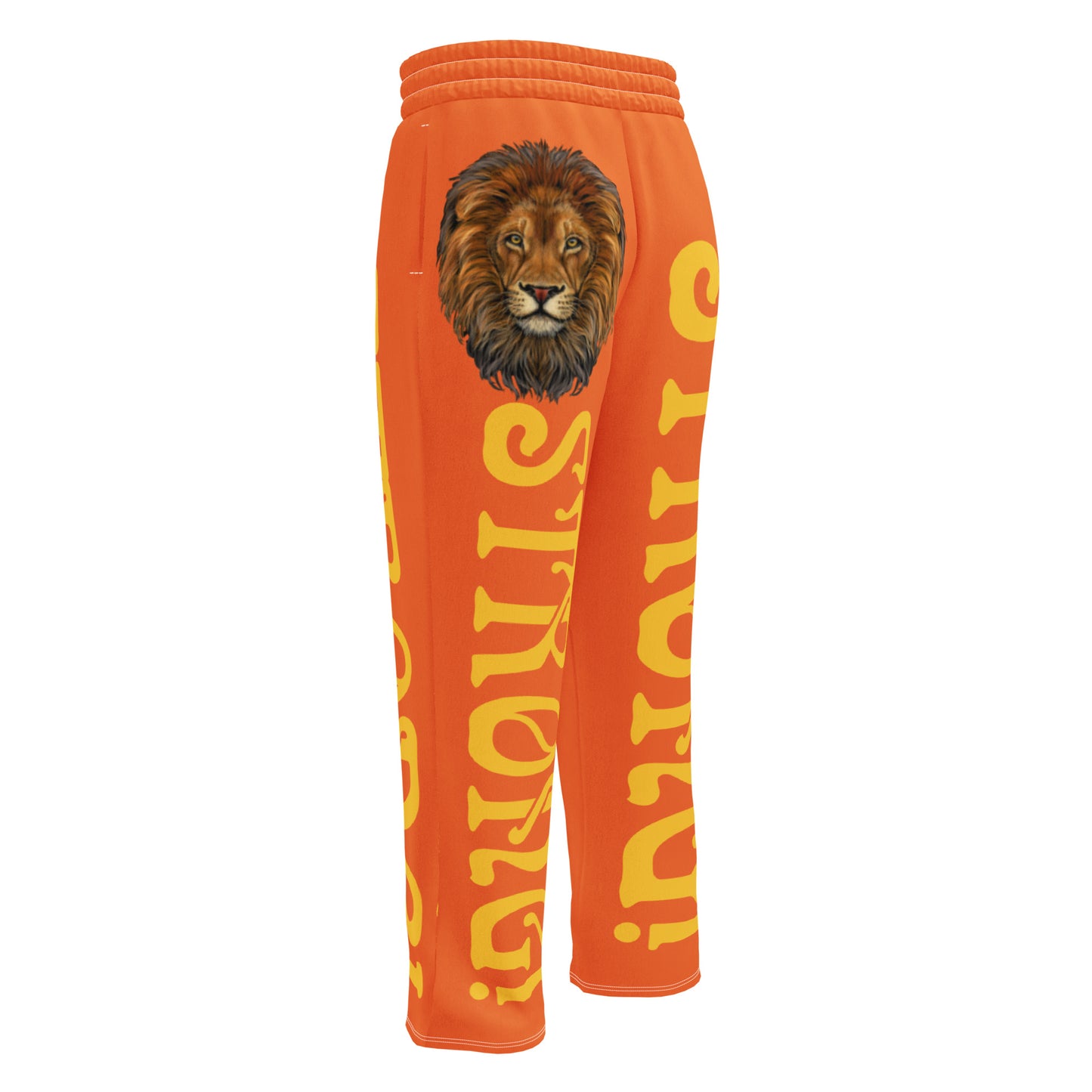 “STRONG!” Orange Wide-Leg Joggers W/Yellow Font