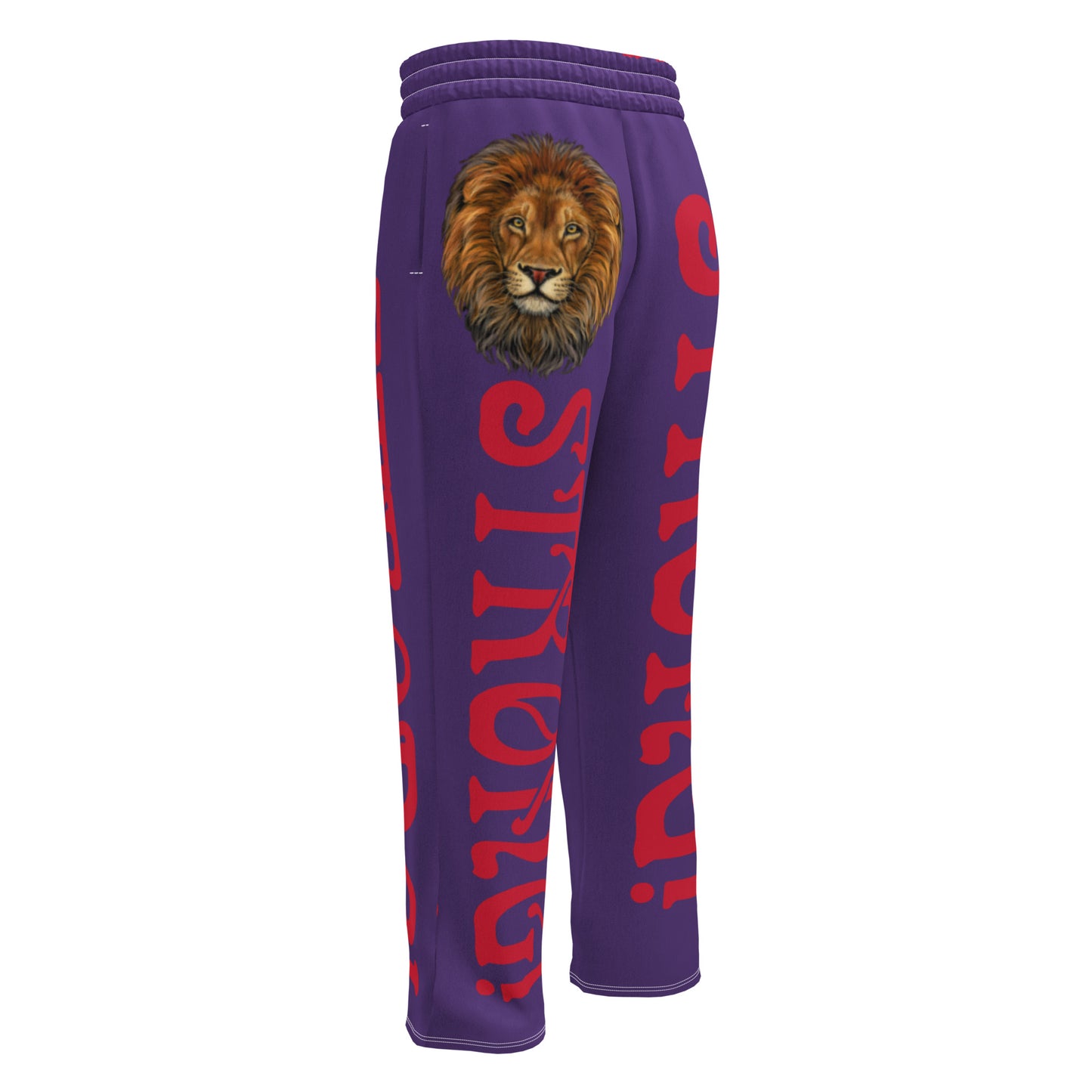 “STRONG!” Purple Wide-Leg Joggers W/Red Font