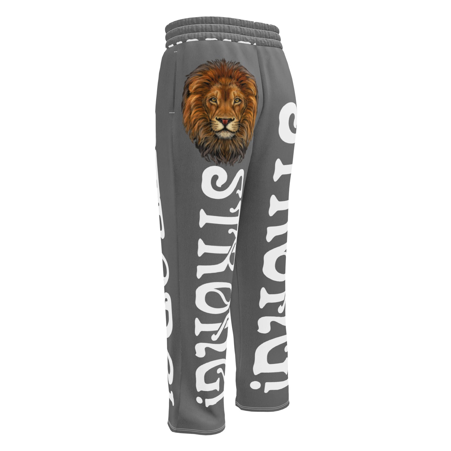 “STRONG”Grey Wide-Leg Joggers W/White Font