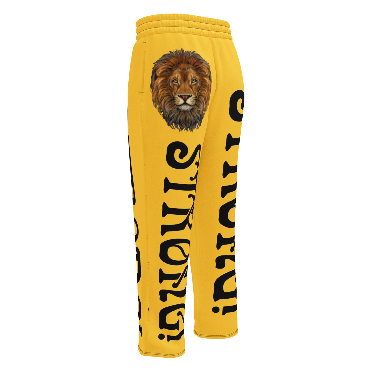 “STRONG!” Yellow Wide-Leg Joggers W/Black Font