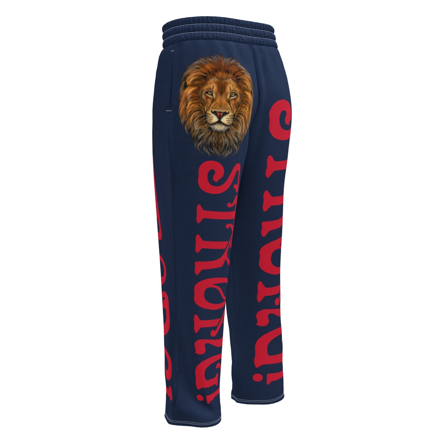 “STRONG!” Navy Wide-Leg Joggers W/Red Font