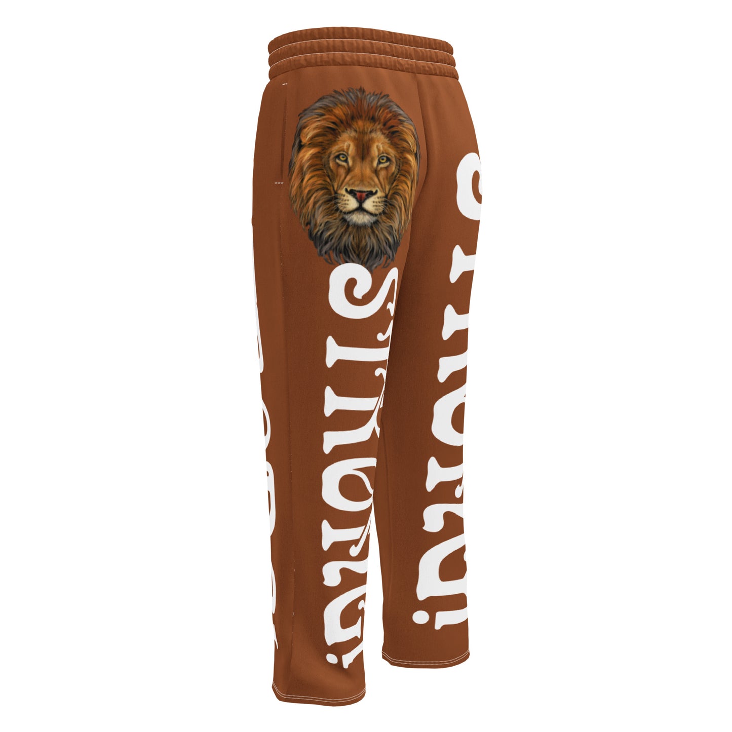 “STRONG!” Brown Wide-Leg Joggers W/White Font