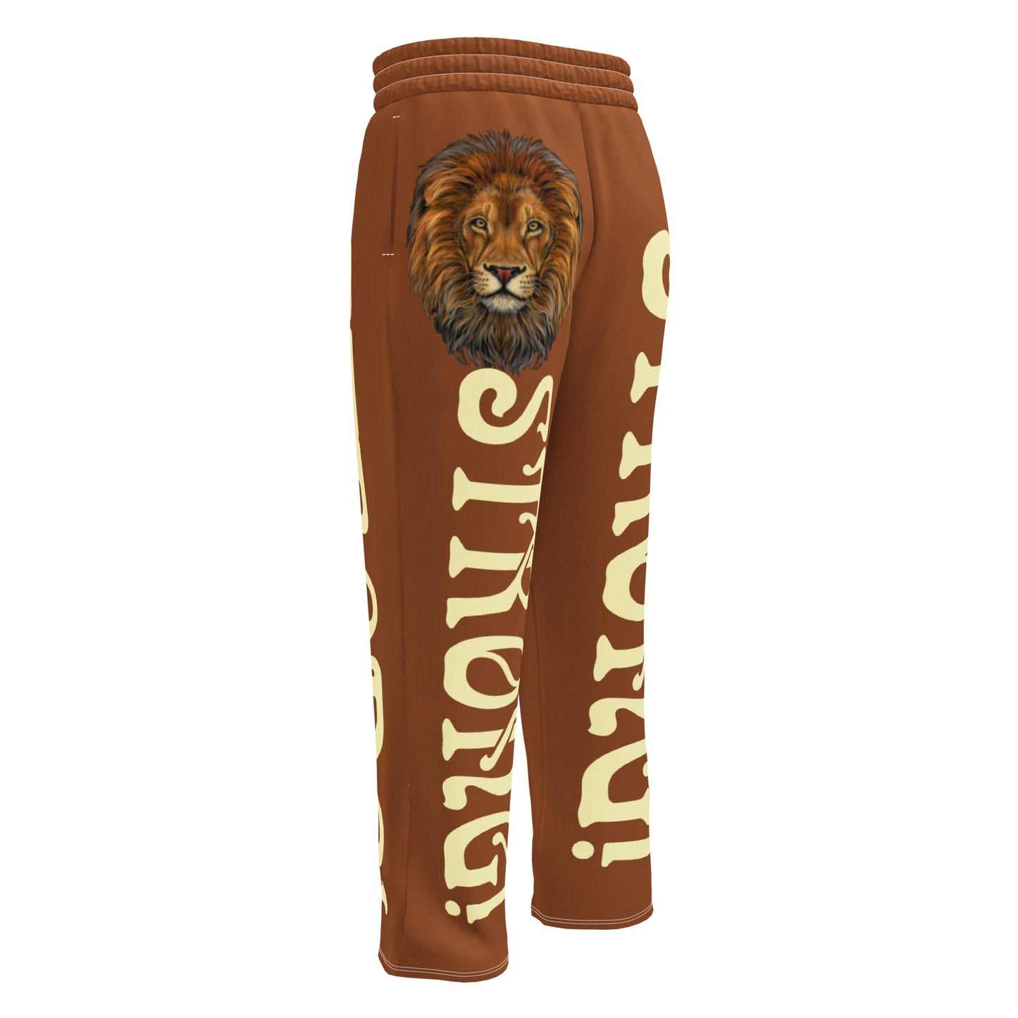 “STRONG!” Brown Wide-Leg Joggers W/Banana Font