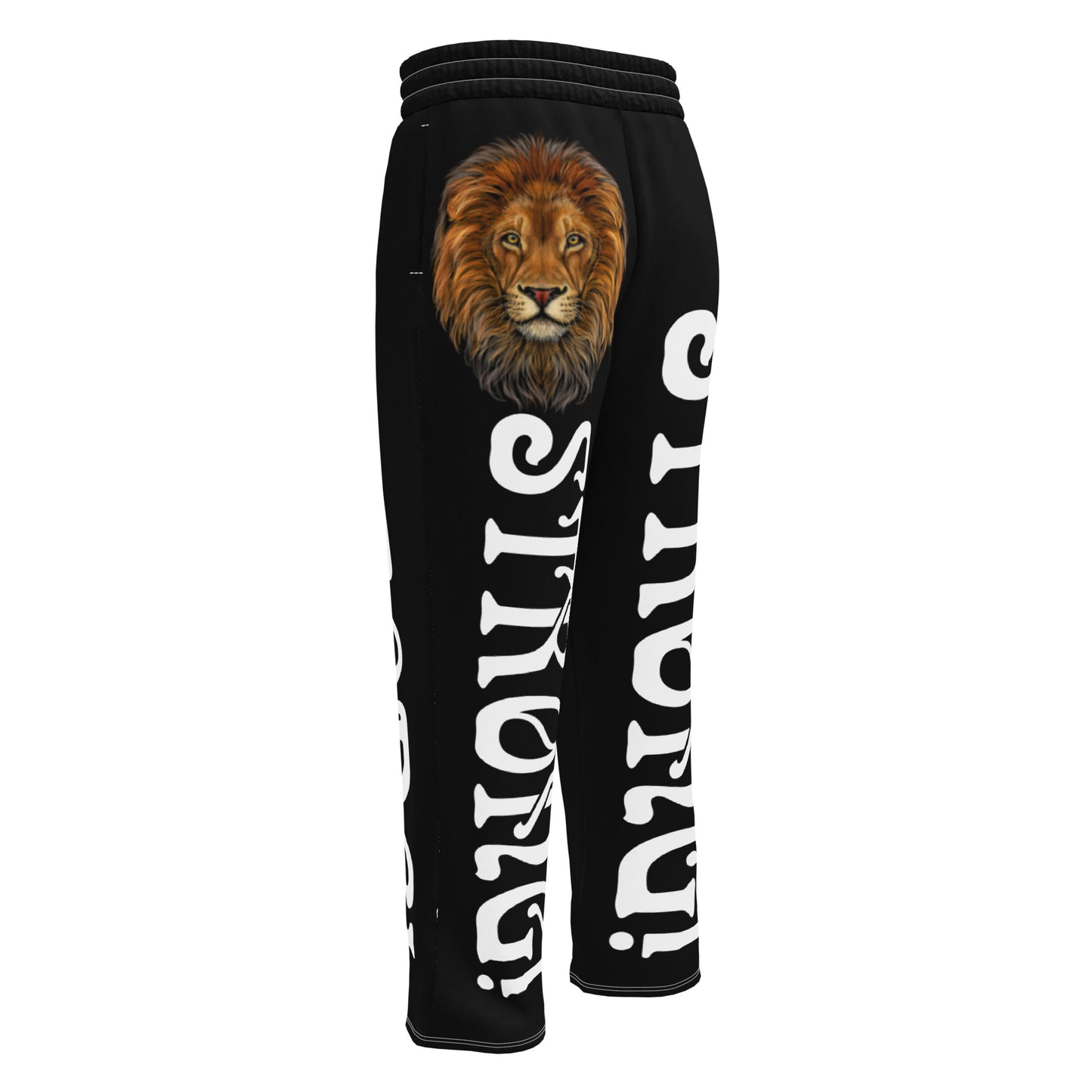 “STRONG!” Black Wide-Leg Joggers W/White Font