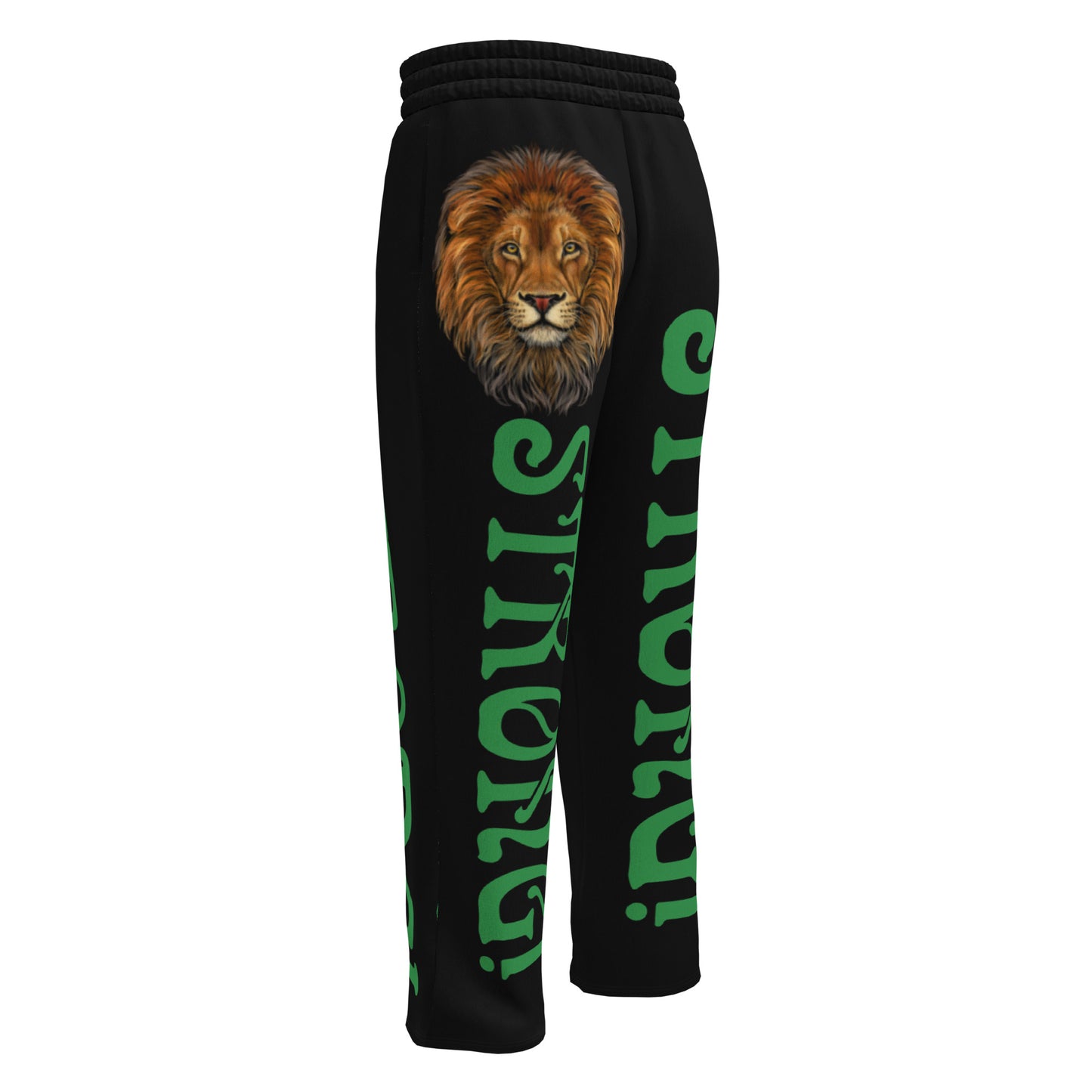 “STRONG!” Black Wide-Leg Joggers W/Green Font