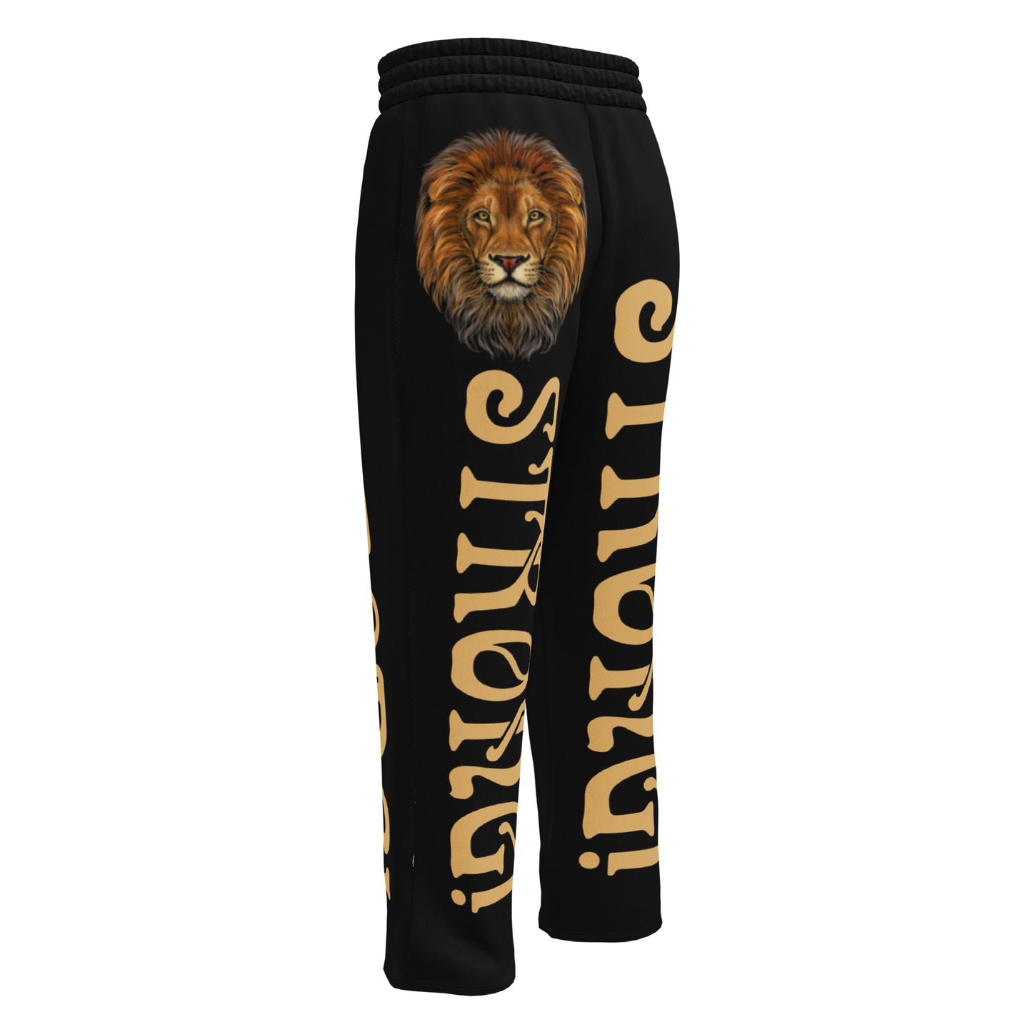 “STRONG!” Black Wide-Leg Joggers W/Fawn Font