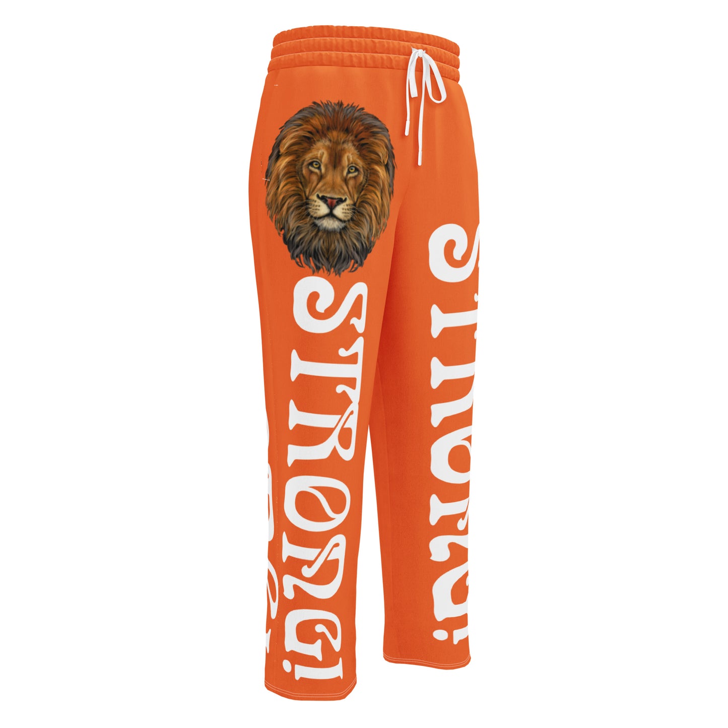 “STRONG!” Orange Wide-Leg Joggers W/White Font