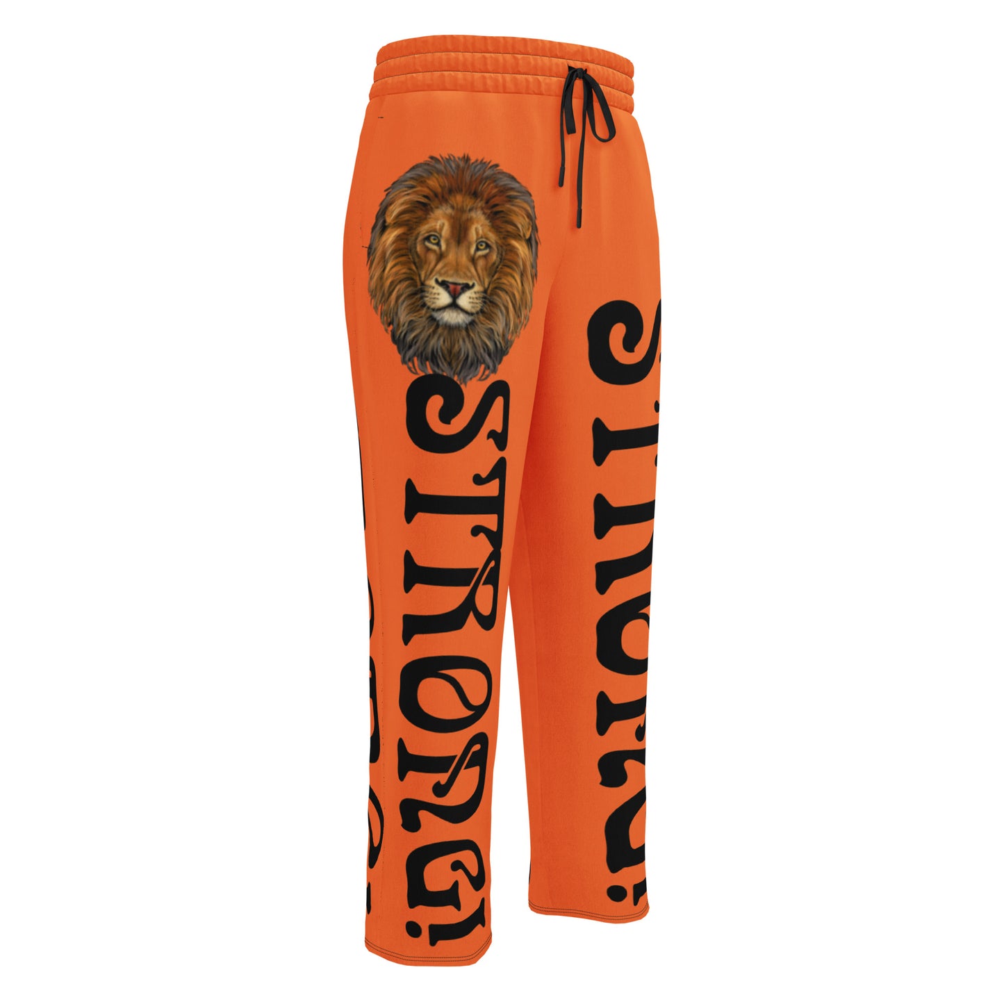 “STRONG!” Orange Wide-Leg Joggers W/Black Font