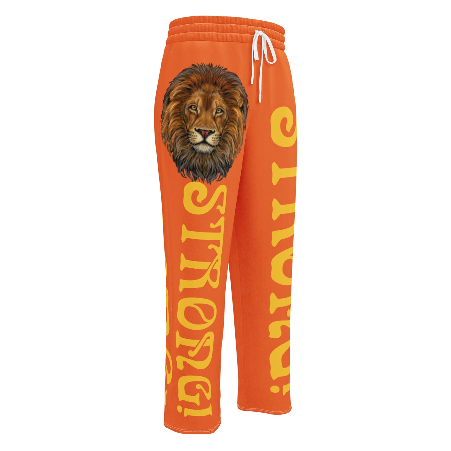 “STRONG!” Orange Wide-Leg Joggers W/Yellow Font