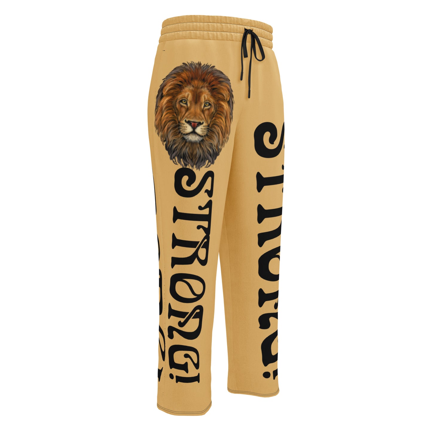 “STRONG!” Fawn Wide-Leg Joggers W/Black Font