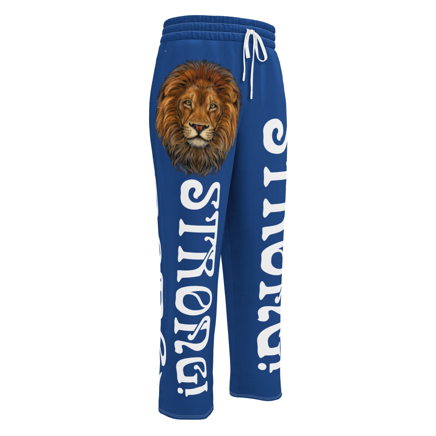 “STRONG!” Blue Wide-Leg Joggers W/White Font