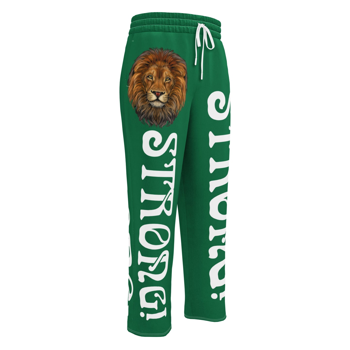 “STRONG!” Green Wide-Leg Joggers W/White Font
