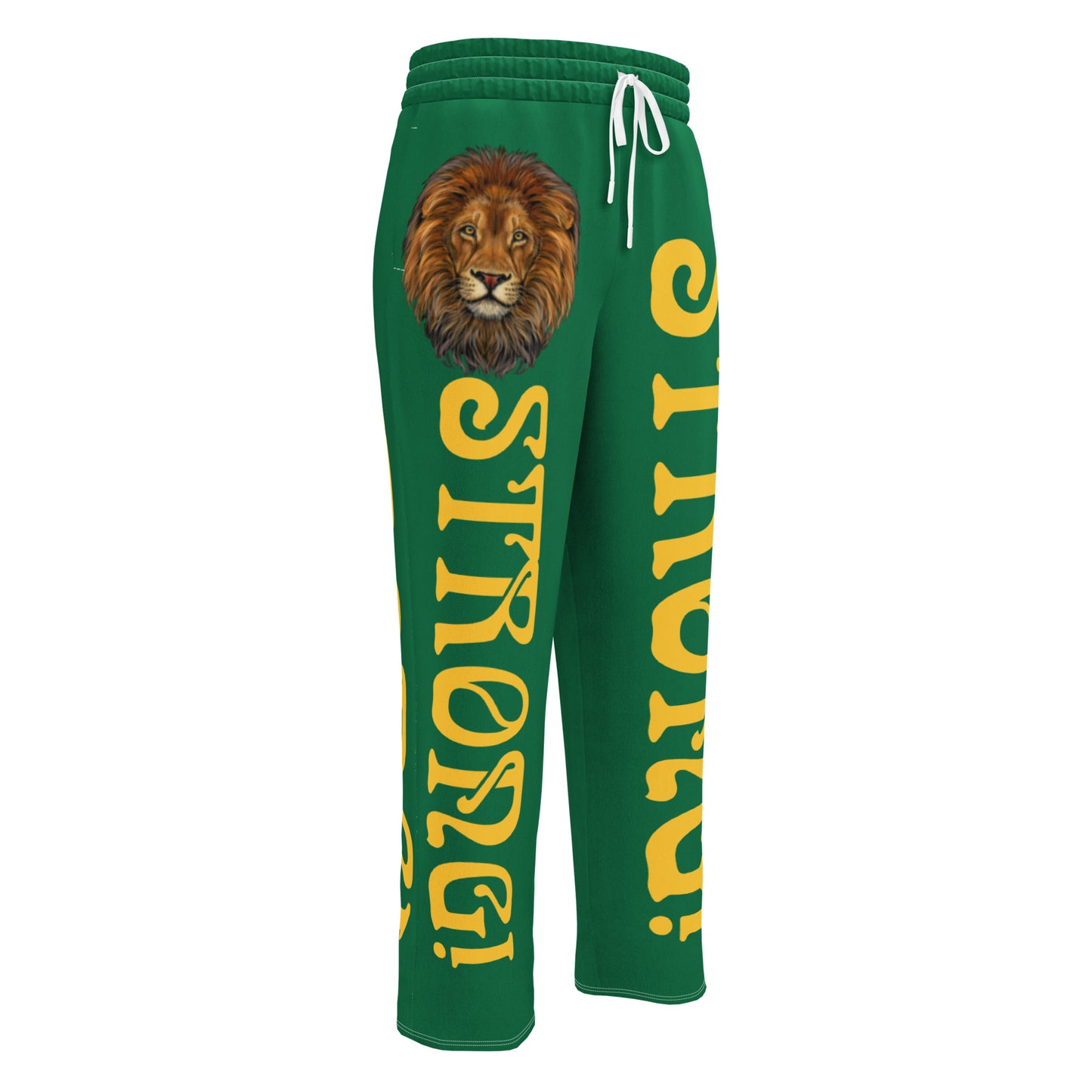 “STRONG!” Green Wide-Leg Joggers W/Yellow Font