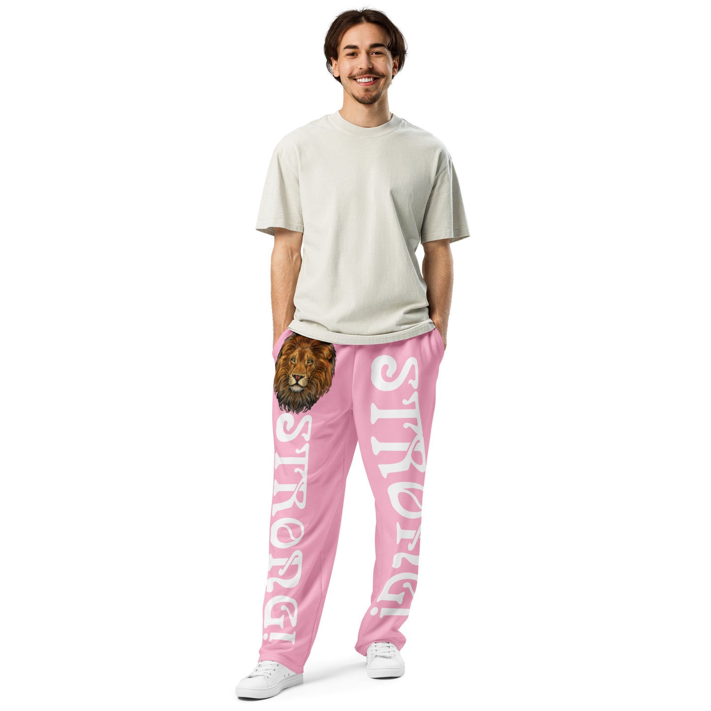 “STRONG!” Cotton Candy Wide-Leg Joggers W/White Font