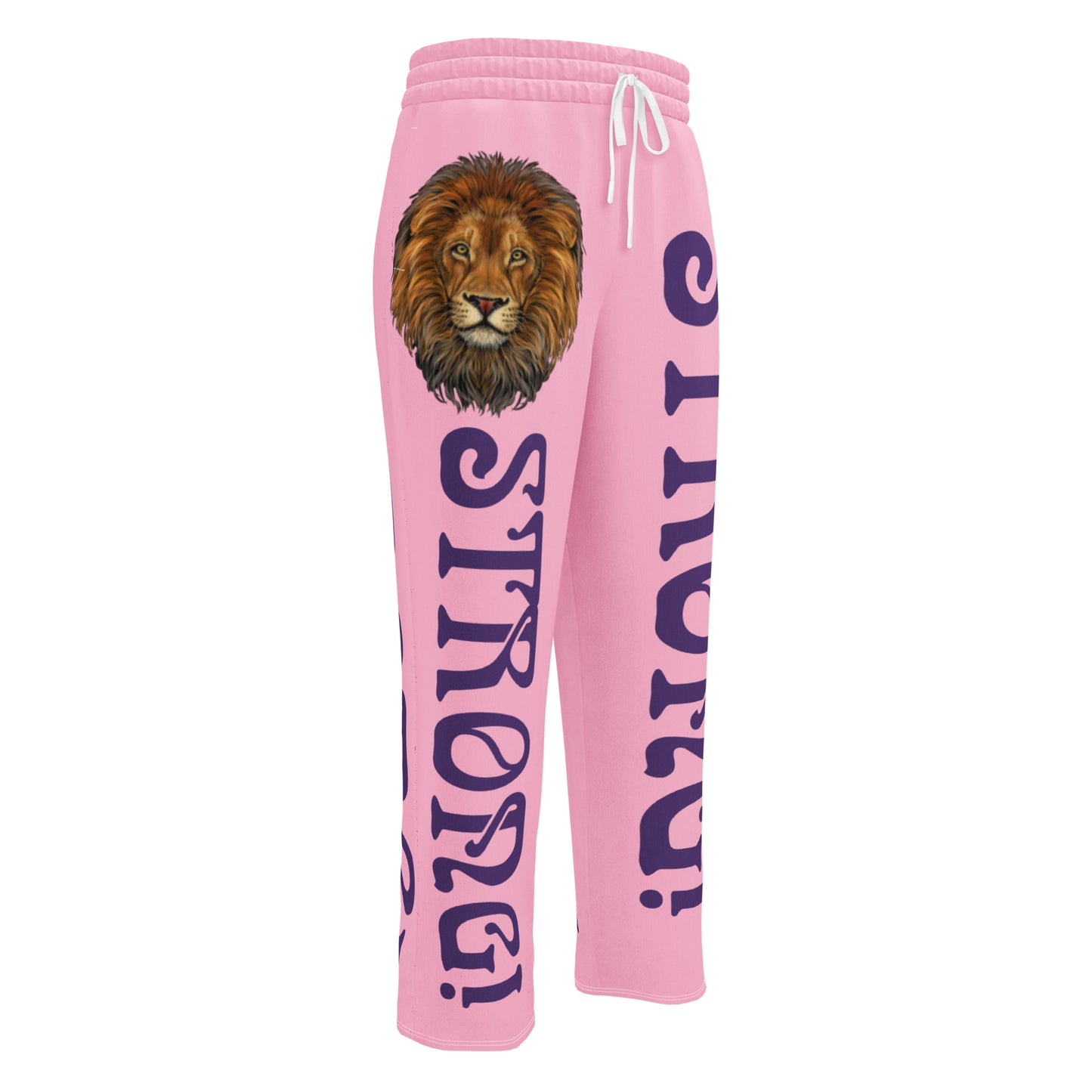 “STRONG!” Cotton Candy Wide-Leg Joggers W/Purple Font