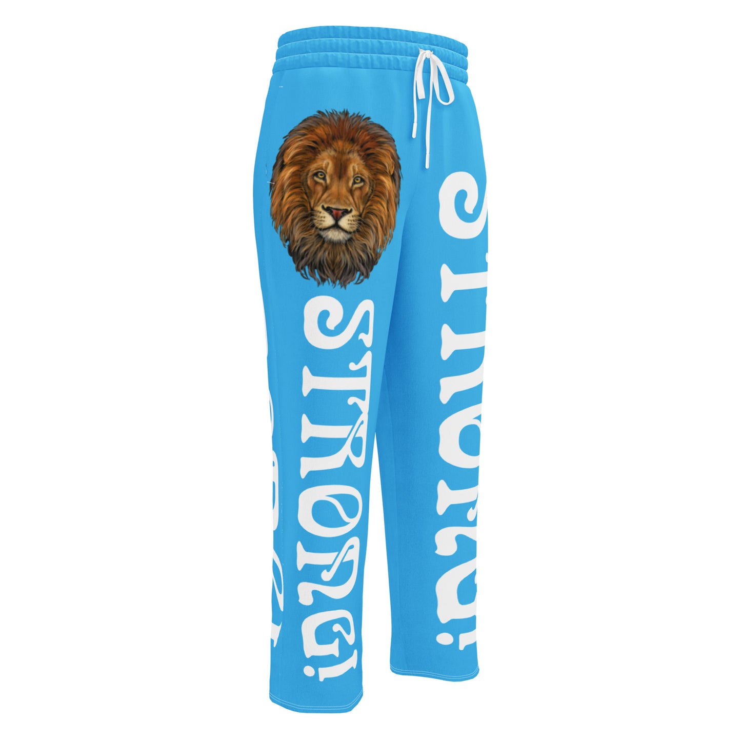 “STRONG!” SkyBlue Wide-Leg Joggers W/White Font