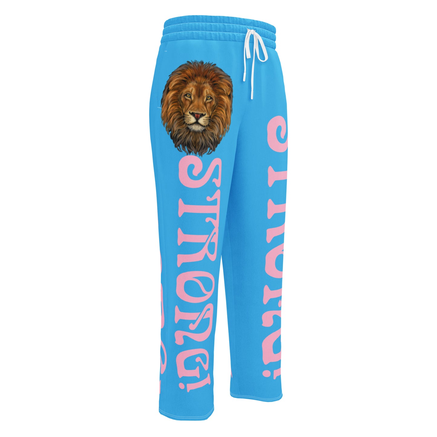 “STRONG!” SkyBlue Wide-Leg Joggers W/Cotton Candy Font