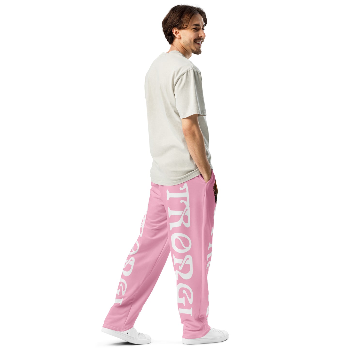 “STRONG!” Cotton Candy Wide-Leg Joggers W/White Font