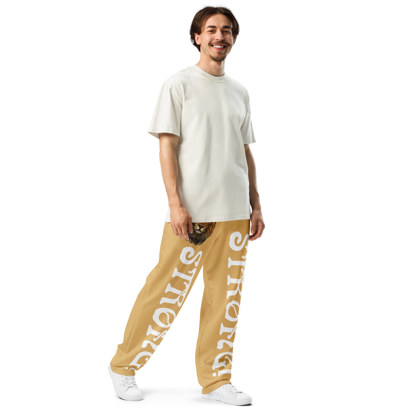 “STRONG!” Fawn Wide-Leg Joggers W/White Font