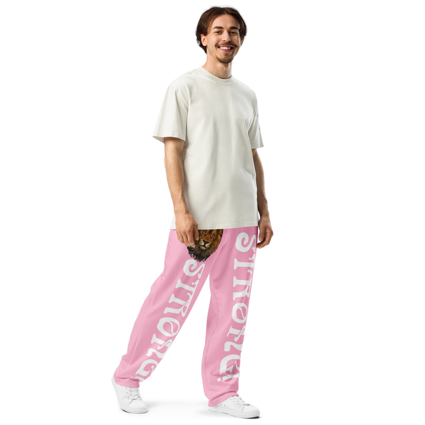 “STRONG!” Cotton Candy Wide-Leg Joggers W/White Font