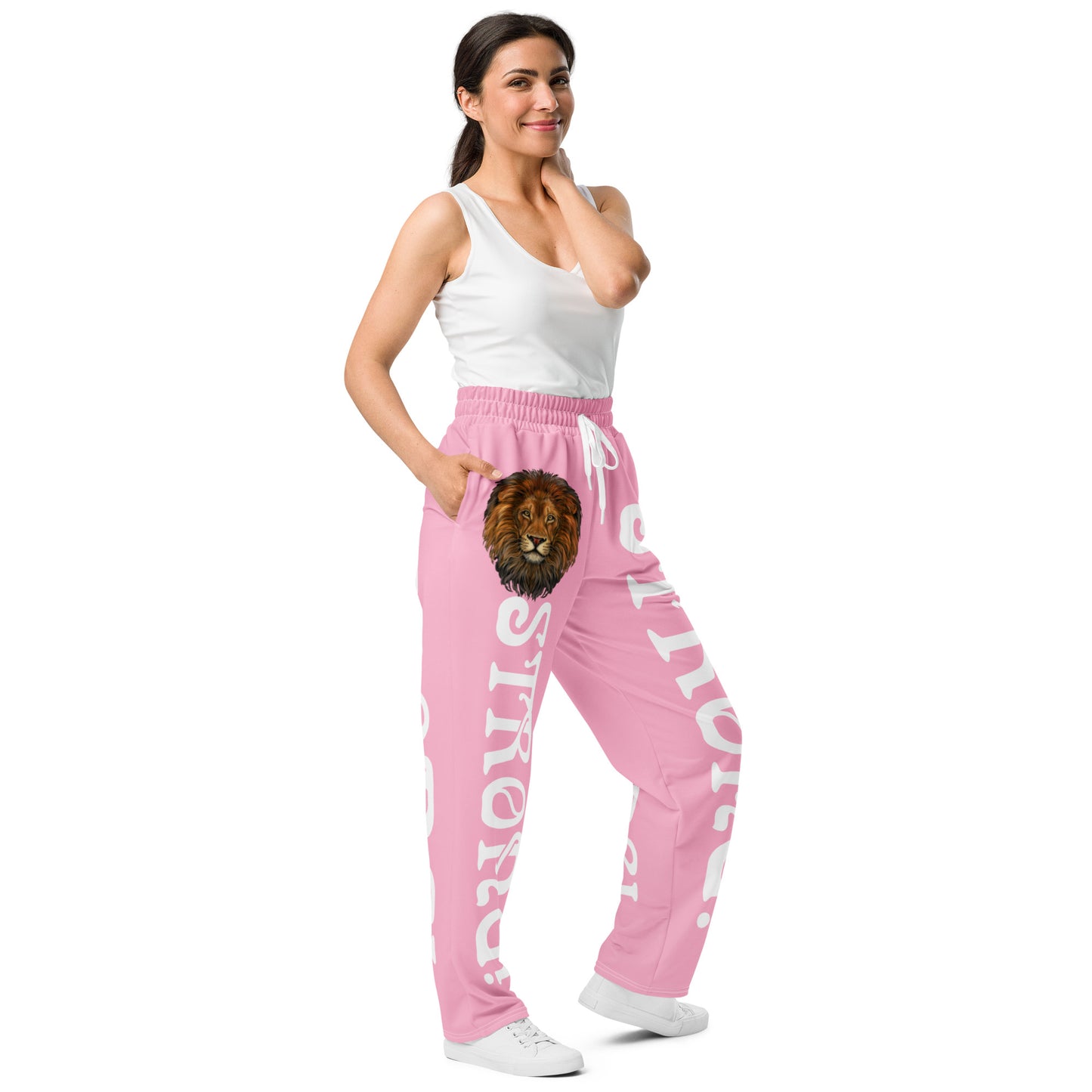 “STRONG!” Cotton Candy Wide-Leg Joggers W/White Font