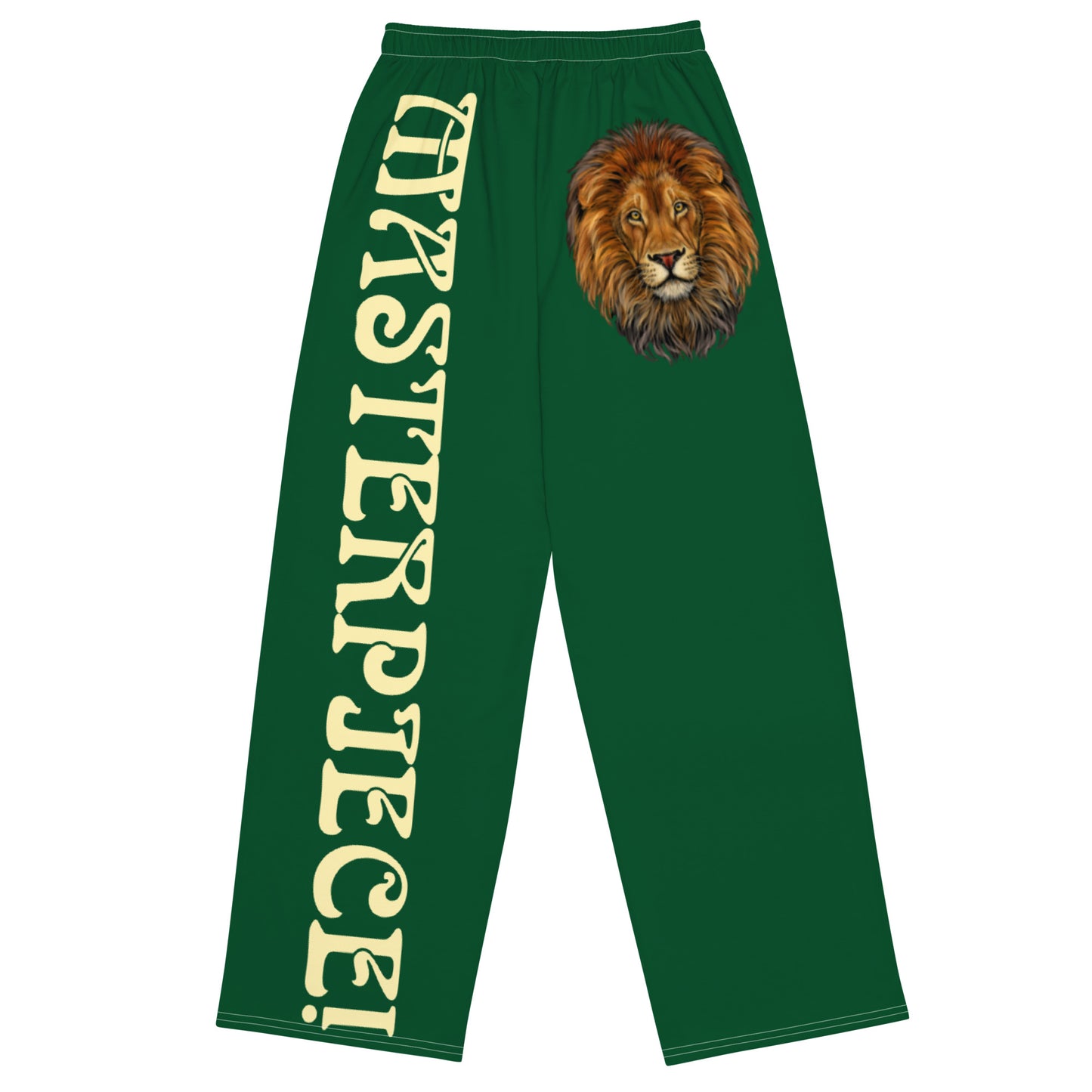 “MASTERPIECE!”Green Unisex Wide-Leg Pants W/Banana Font
