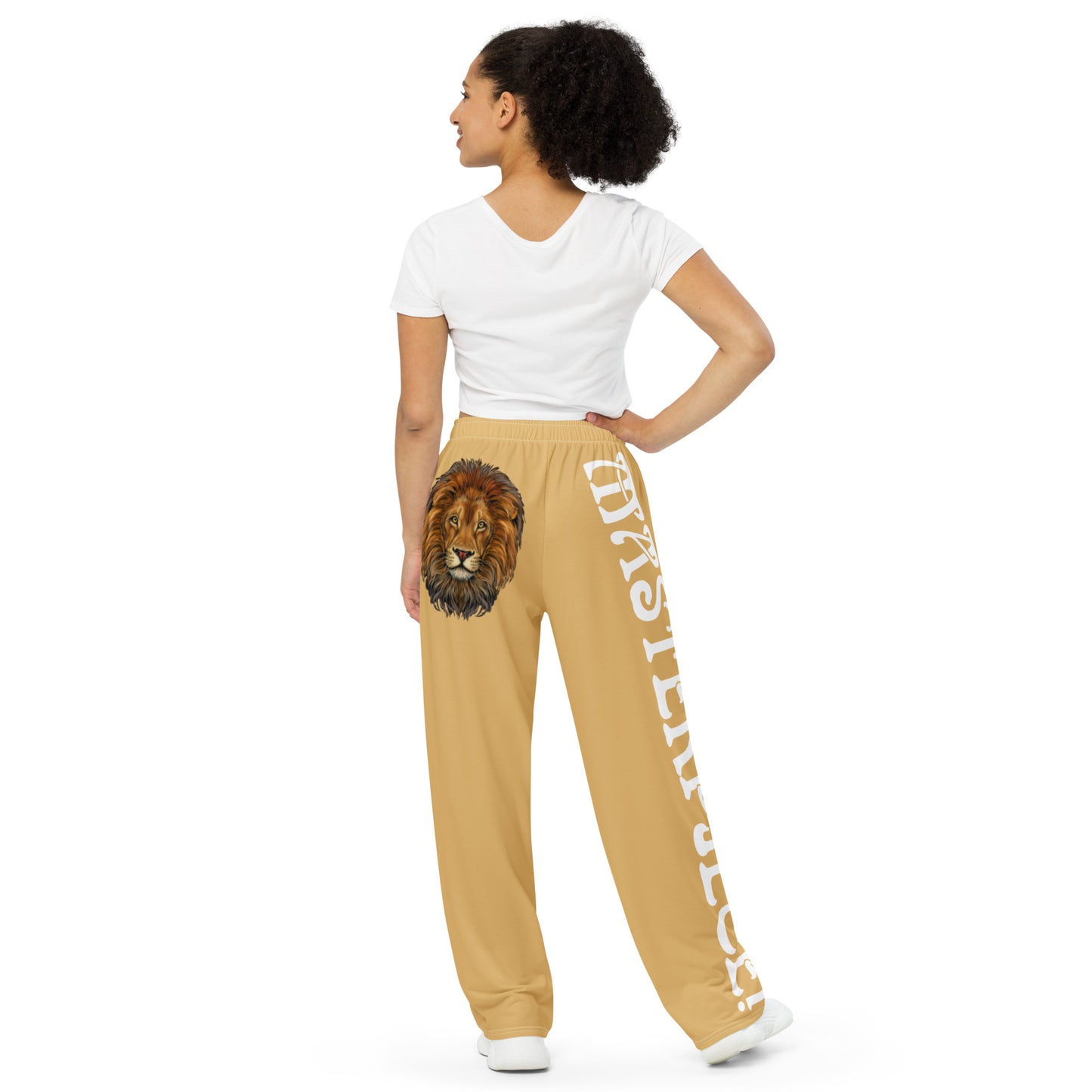 “MASTERPIECE!”Fawn Unisex Wide-Leg Pants W/White Font