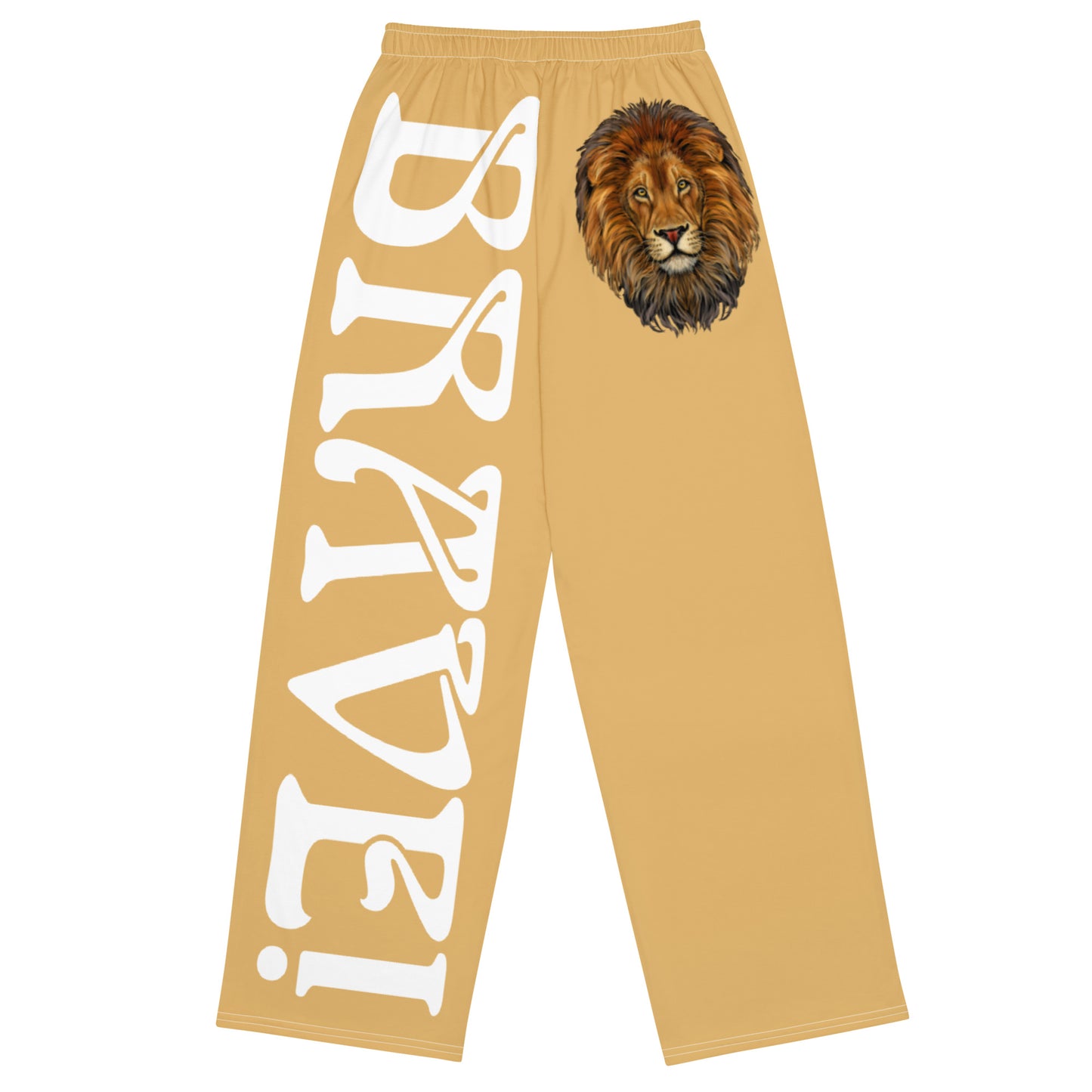 “BRAVE!”Fawn Unisex Wide-Leg Pants W/White Font