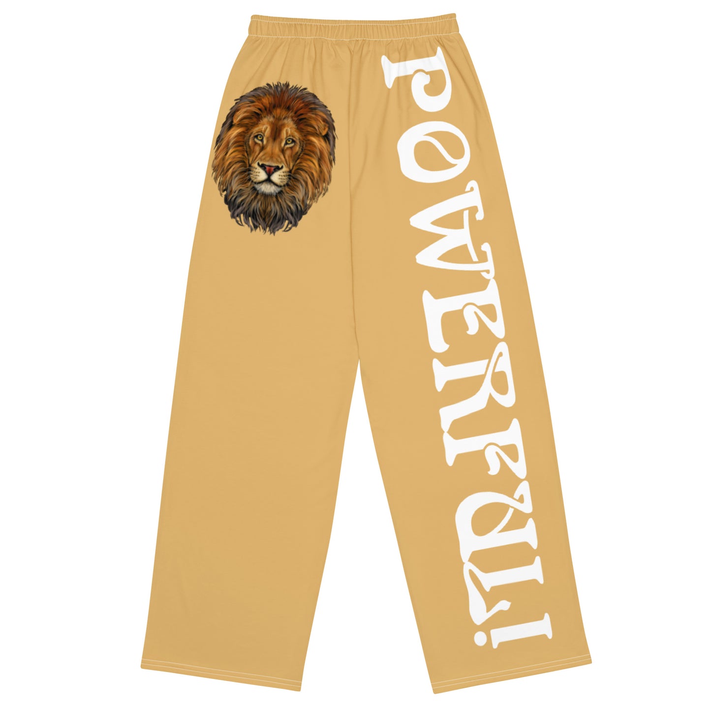 “POWERFUL!”Fawn Unisex Wide-Leg Pants W/White Font