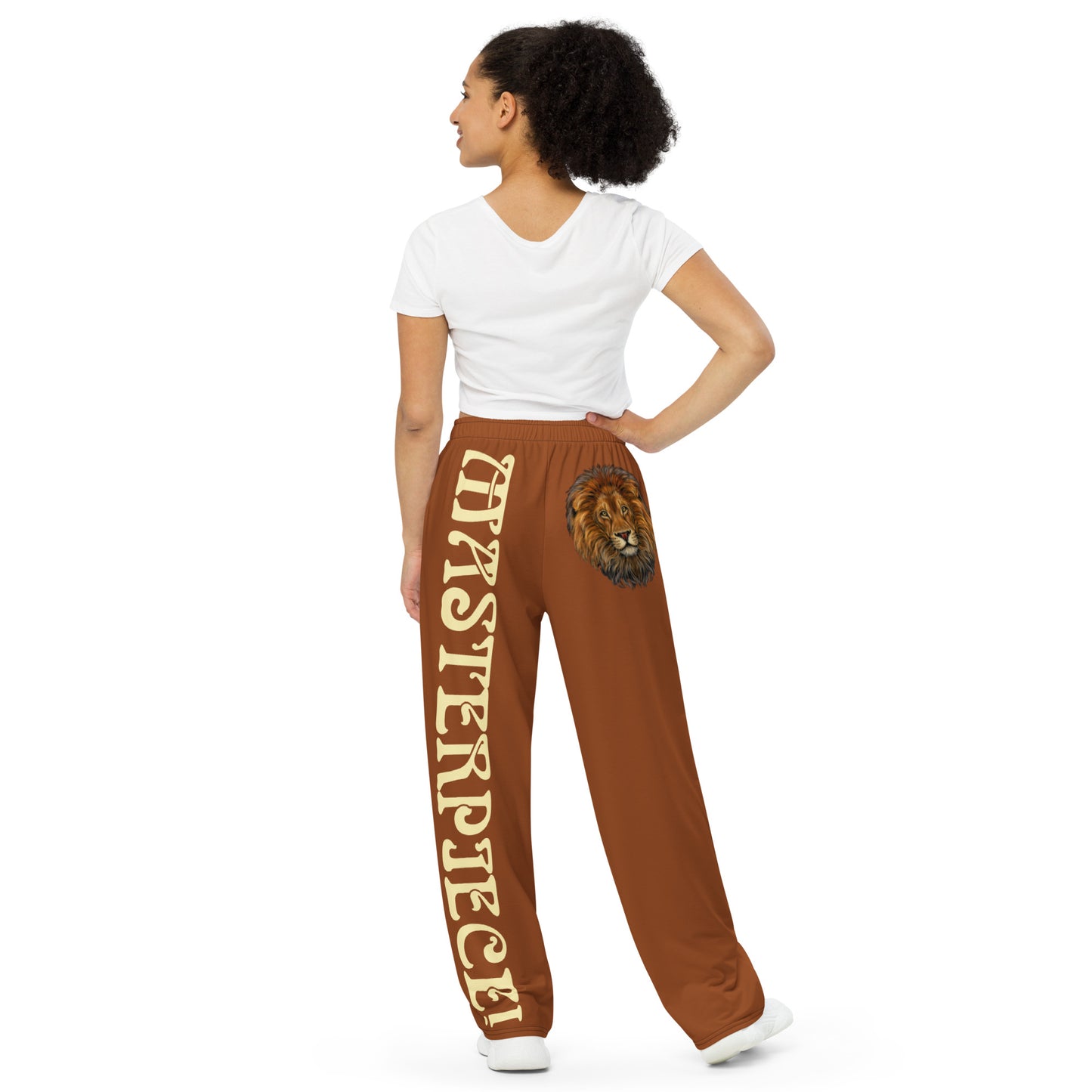 “MASTERPIECE!”Brown Unisex Wide-Leg Pants W/Banana Font