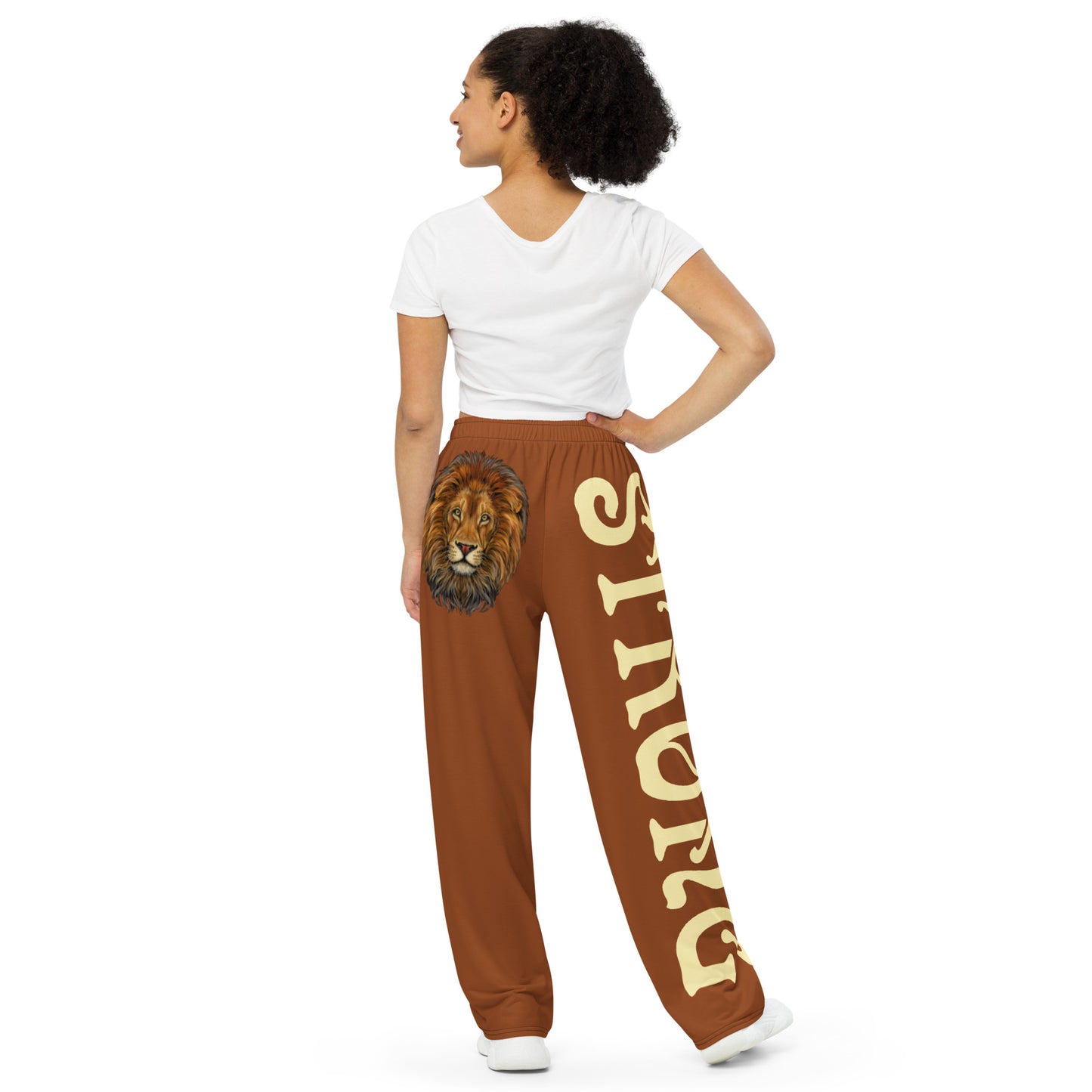 “STRONG”Brown Unisex Wide-Leg Pants W/Banana Font