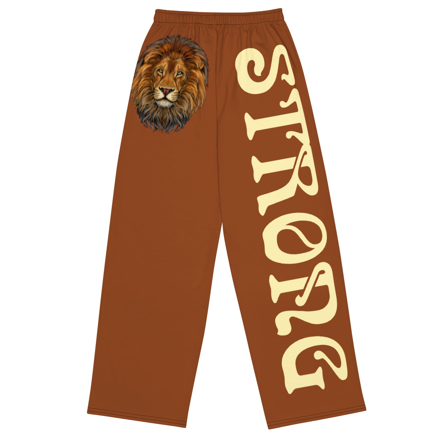 “STRONG”Brown Unisex Wide-Leg Pants W/Banana Font
