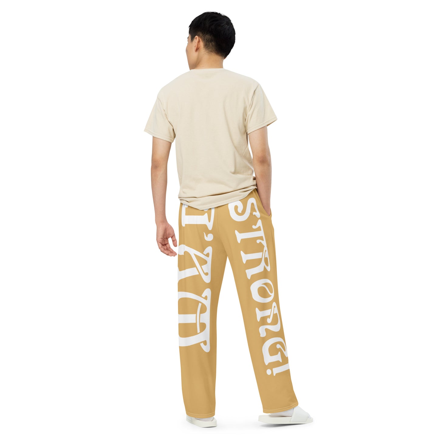 “I’AM STRONG!” Fawn Unisex Wide-Leg Pants W/White Font