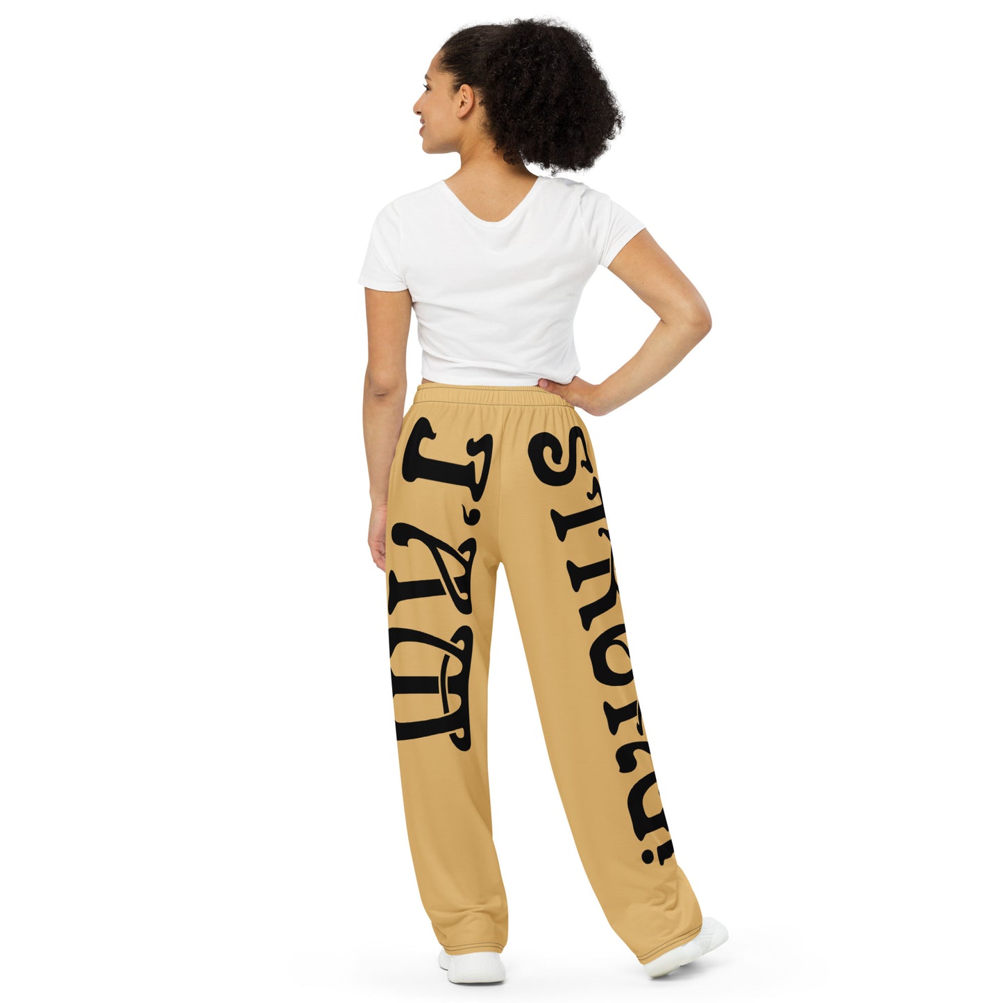 “I’AM STRONG!” Fawn Unisex Wide-Leg Pants W/Black Font