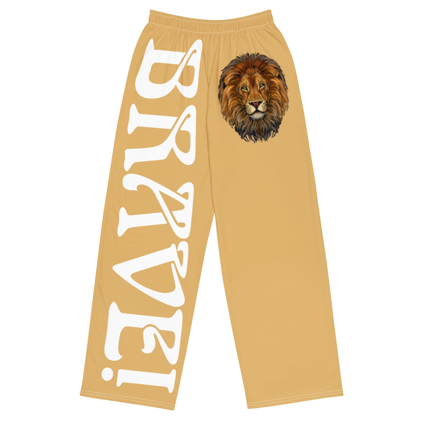 “BRAVE!”Fawn Unisex Wide-Leg Pants W/White Font