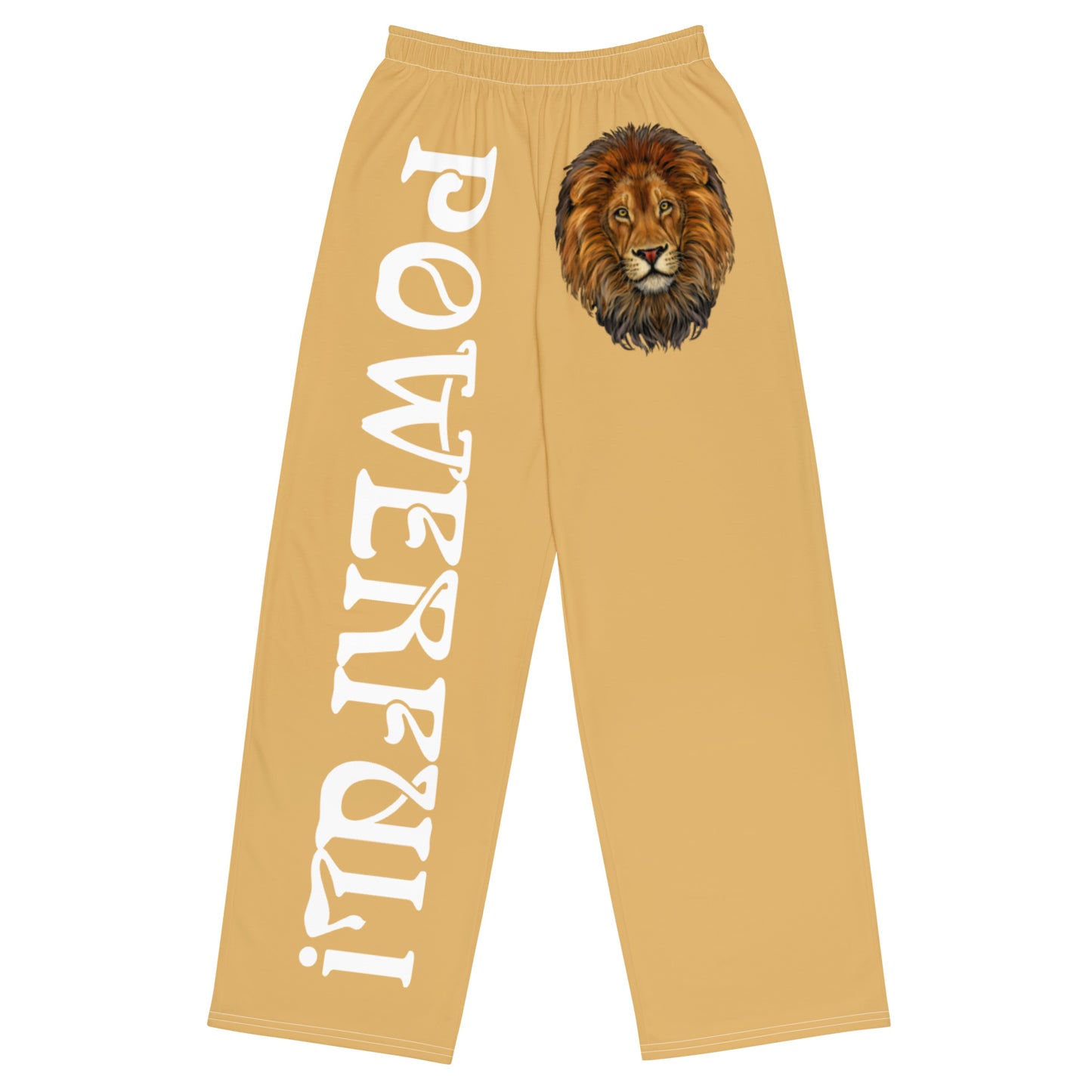 “POWERFUL!”Fawn Unisex Wide-Leg Pants W/White Font