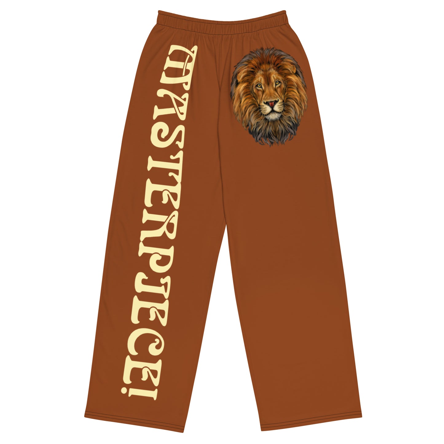 “MASTERPIECE!”Brown Unisex Wide-Leg Pants W/Banana Font
