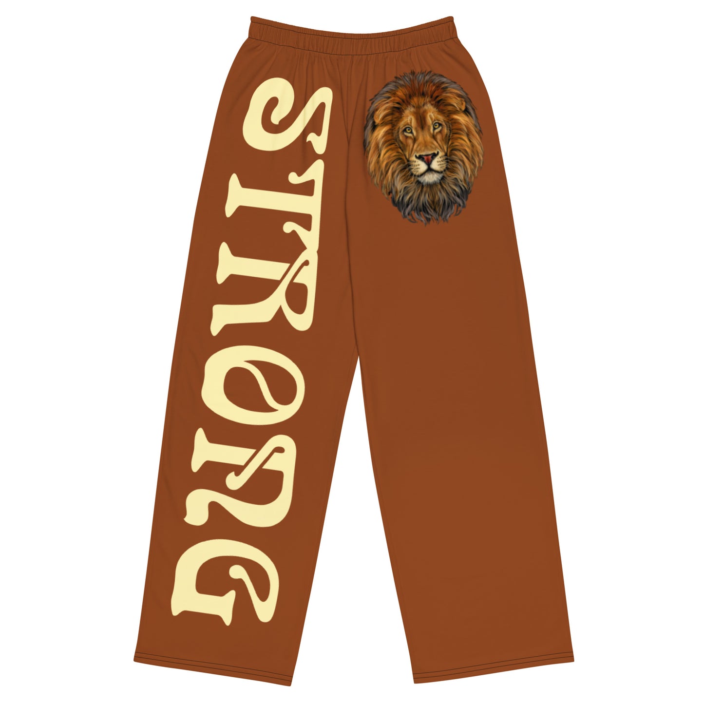 “STRONG”Brown Unisex Wide-Leg Pants W/Banana Font