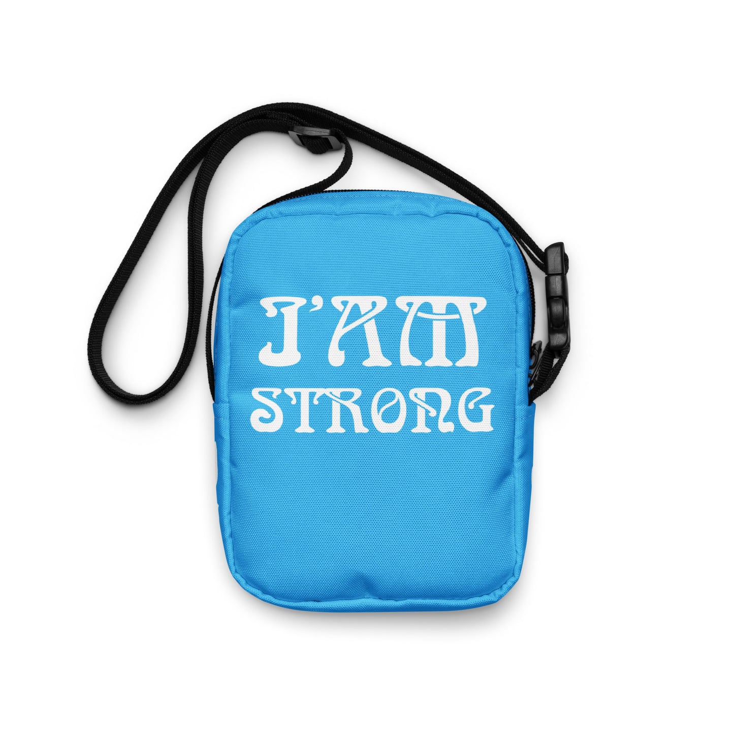 “I’AM STRONG”SkyBlue Utility Crossbody Bag W/White Font