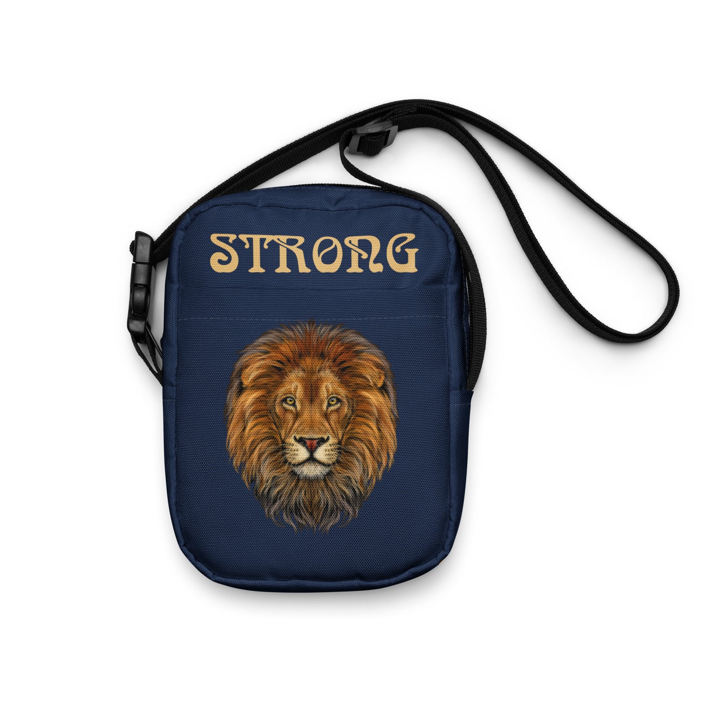 “I’AM STRONG”Navy Utility Crossbody Bag W/Fawn Font