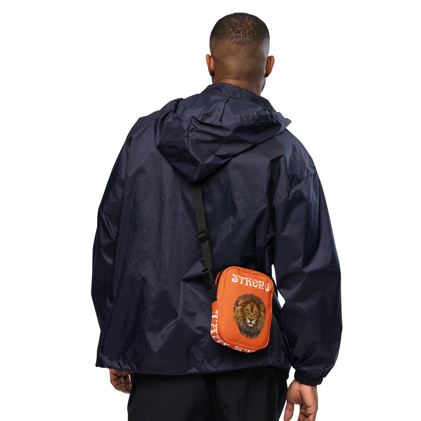 “I’AM STRONG”Orange Utility Crossbody Bag W/White Font