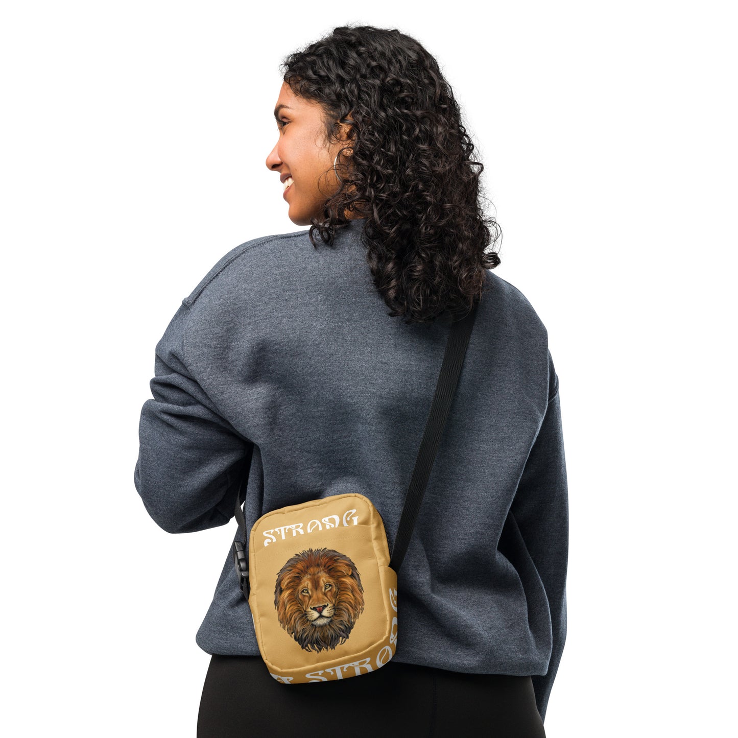 “I’AM STRONG”Fawn Utility Crossbody Bag W/White Font