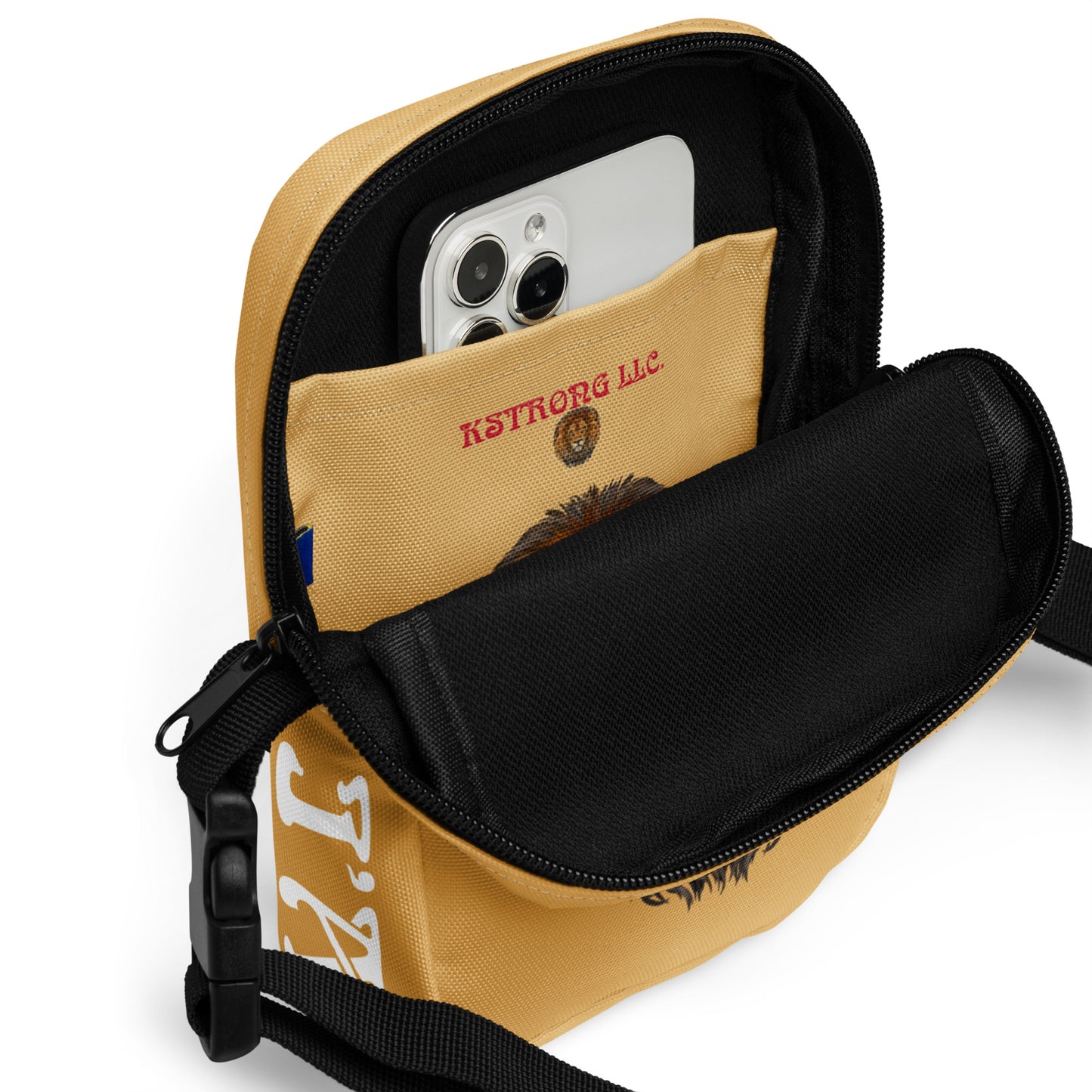 “I’AM STRONG”Fawn Utility Crossbody Bag W/White Font