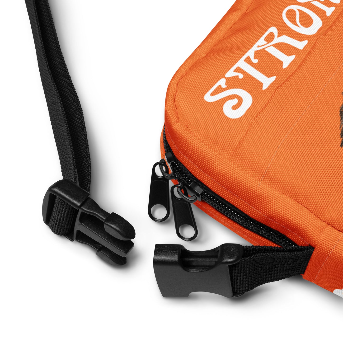 “I’AM STRONG”Orange Utility Crossbody Bag W/White Font