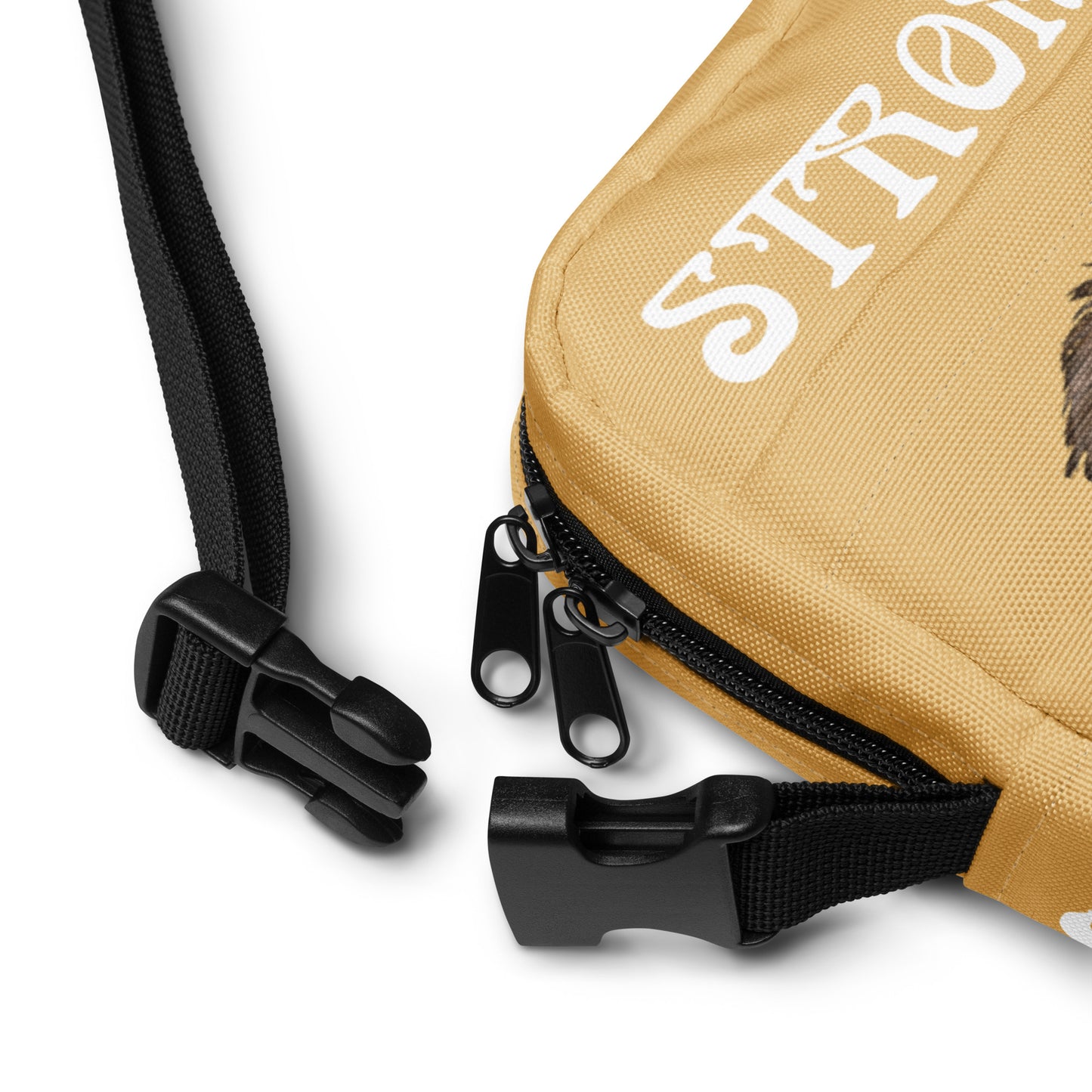 “I’AM STRONG”Fawn Utility Crossbody Bag W/White Font