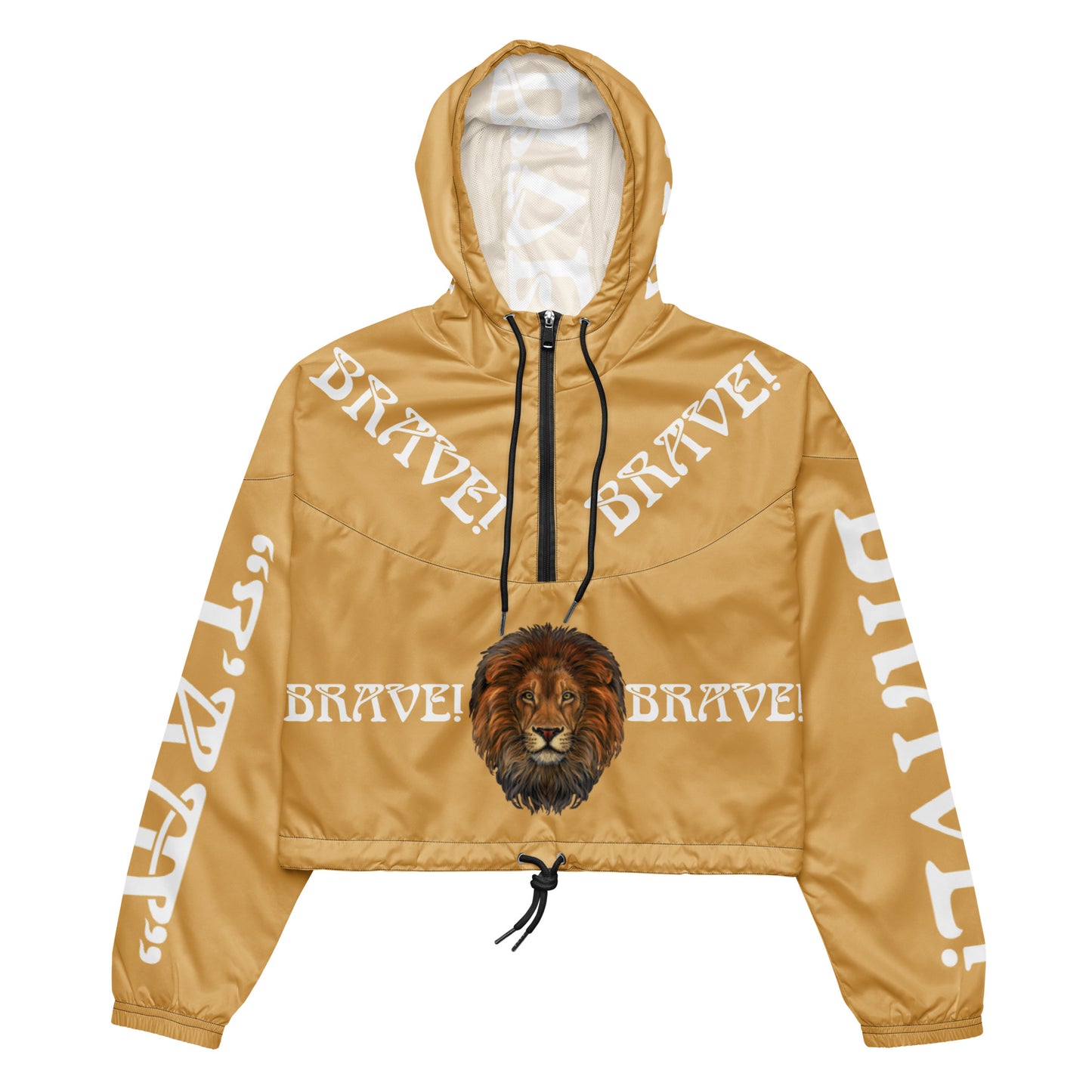 “BRAVE!”Fawn Women’s Cropped Windbreaker W/White Font