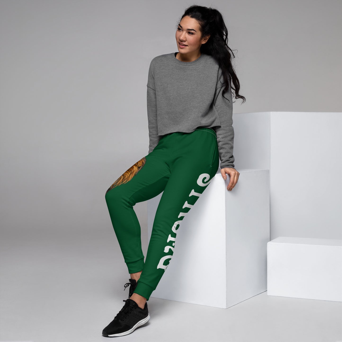 “STRONG”Green Women's Joggers W/White Font